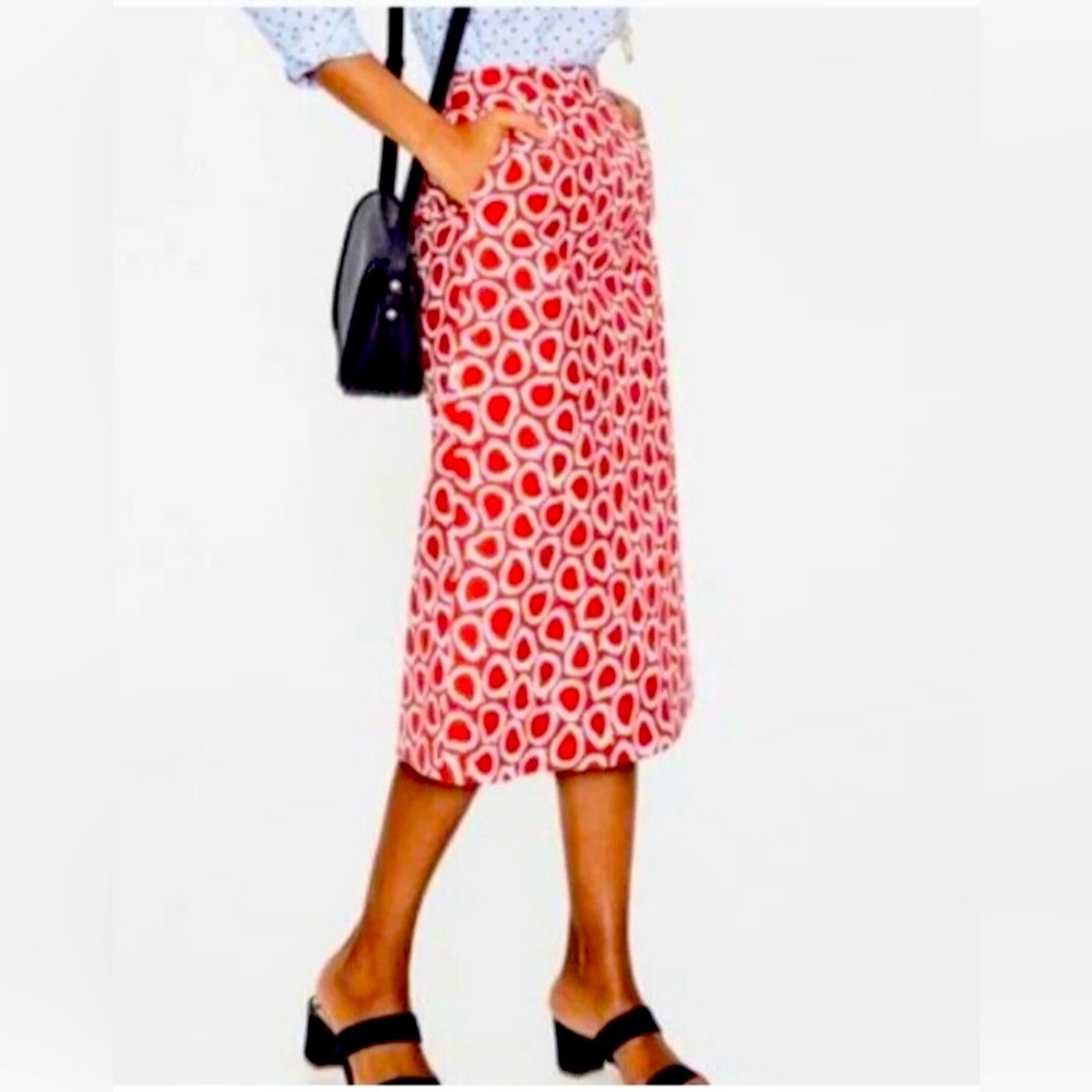 NEW BODEN womens 6 Spring red dot lined skirt with Pockets!